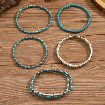Verónica | Set de Pulseras con Cuentas Turquesa