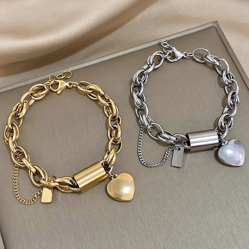 Guadalupe | Pulsera con Dije de Corazón Dorado