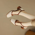 Piper | Women's T-Strap Block Heel Shoes Square Toe Mid Heel Pumps
