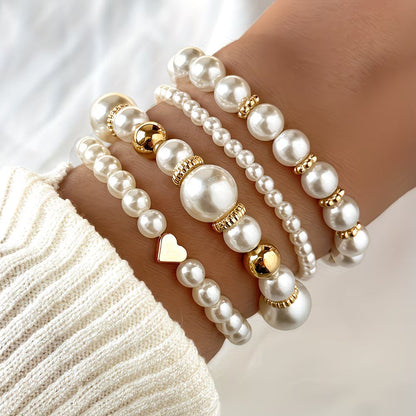 Set de 4 Pulseras de Perlas