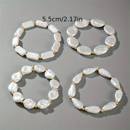 Set de 4 Pulseras Statement de Perlas