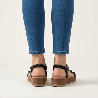 Adela | Sandalias Planas con Perlas - Elena Duval