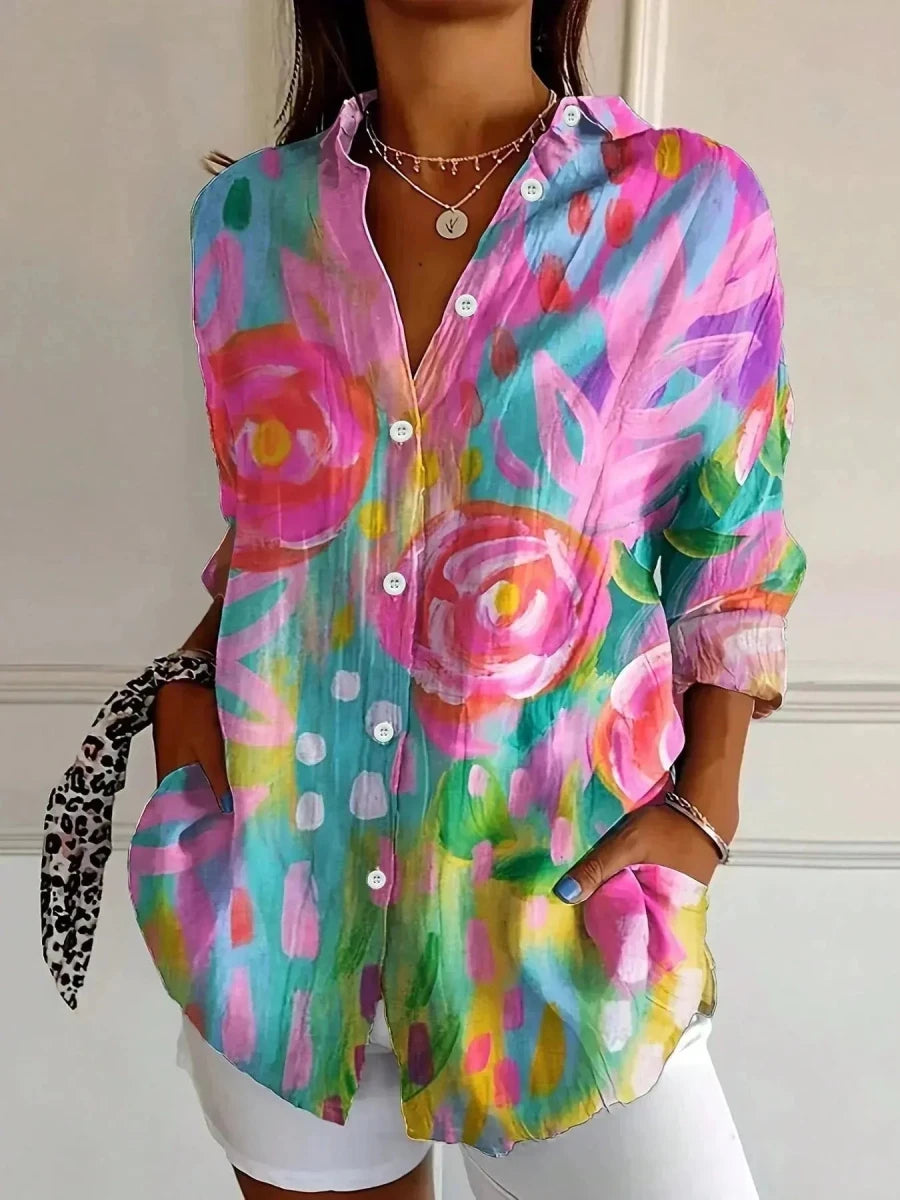 Adriana | Blusa Estampada Colorida - Elena Duval