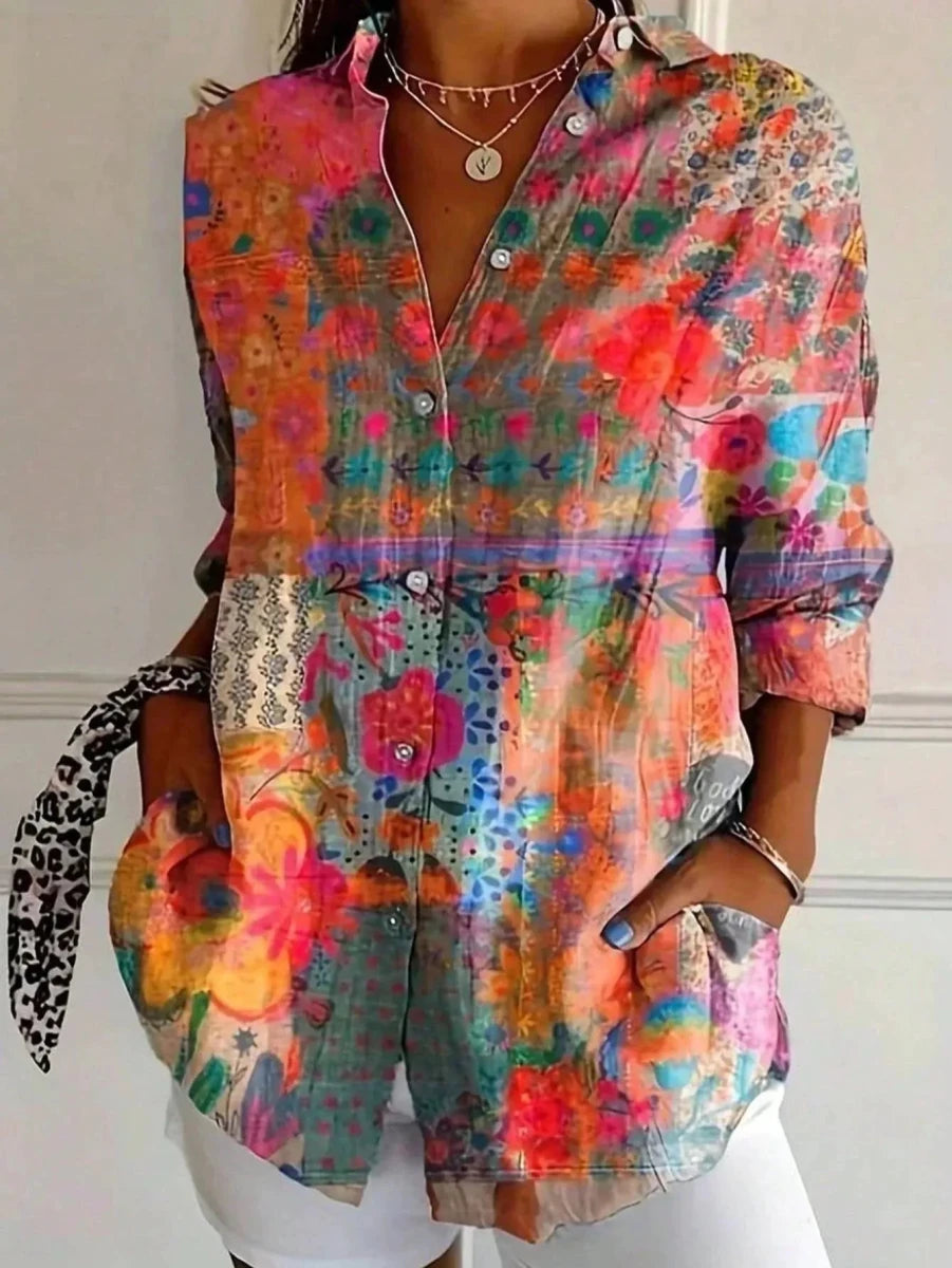 Adriana | Blusa Estampada Colorida - Elena Duval
