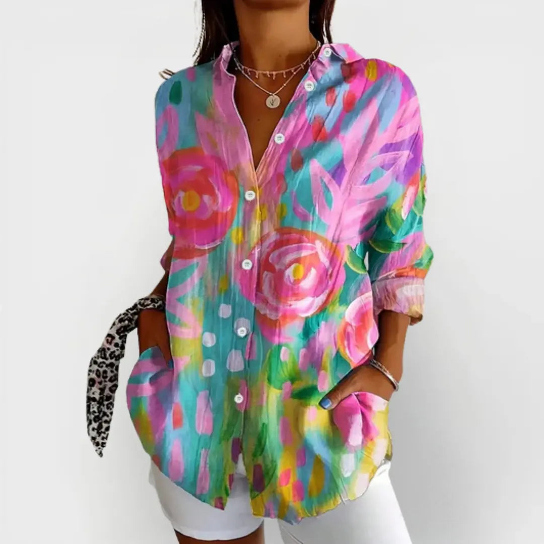 Adriana | Blusa Estampada Colorida - Elena Duval