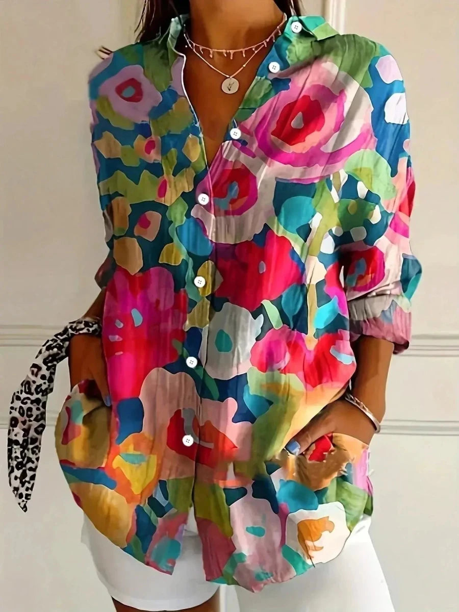 Adriana | Blusa Estampada Colorida - Elena Duval