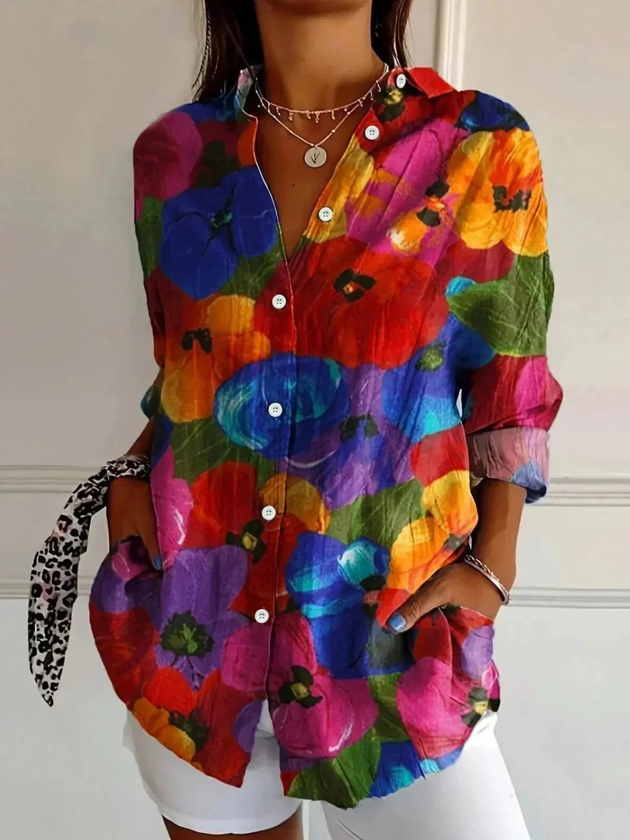 Adriana | Blusa Estampada Colorida - Elena Duval