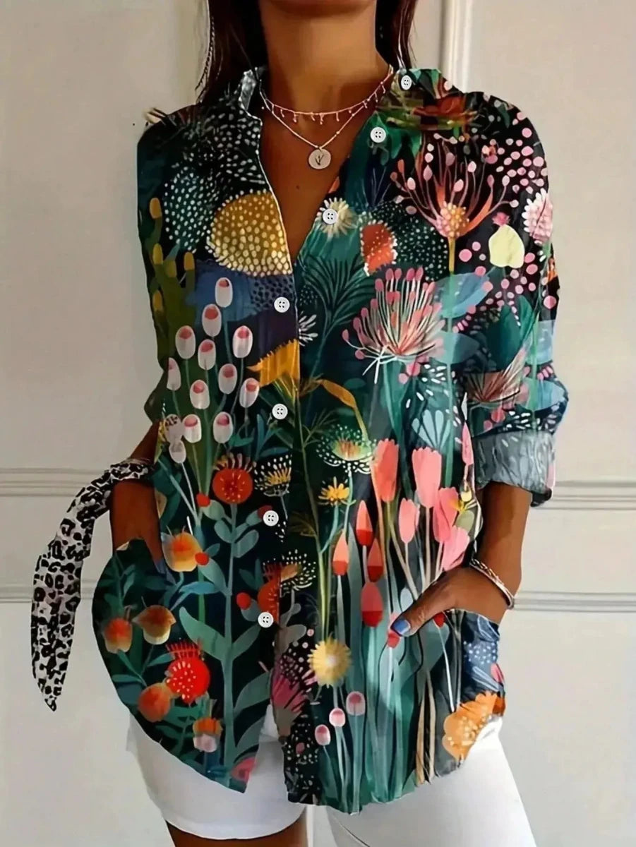 Adriana | Blusa Estampada Colorida - Elena Duval