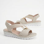 Gabriela | Sandalias Planas con Detalle Metálico