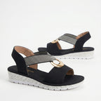 Gabriela | Sandalias Planas con Detalle Metálico