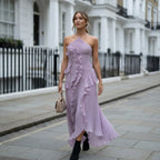 Leonor | Vestido Plisado con Volantes Elegante