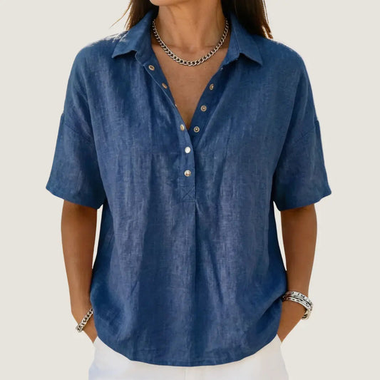 Aitana | Blusa con Cuello y Botones - Elena Duval