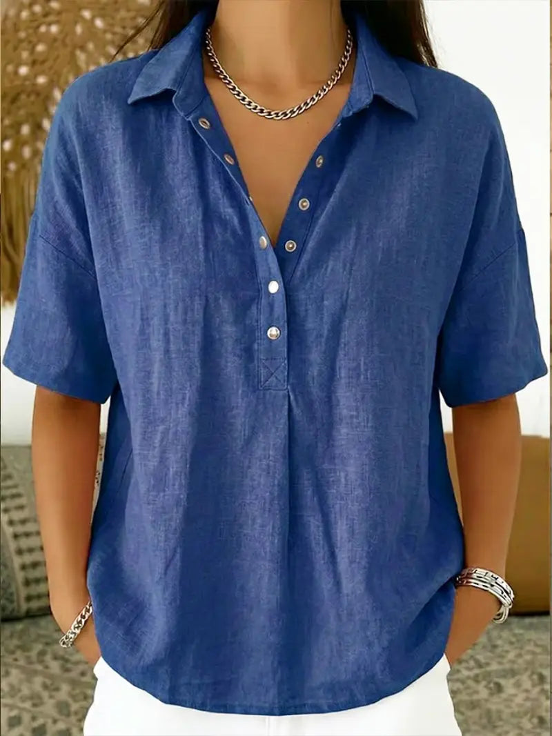 Aitana | Blusa con Cuello y Botones - Elena Duval