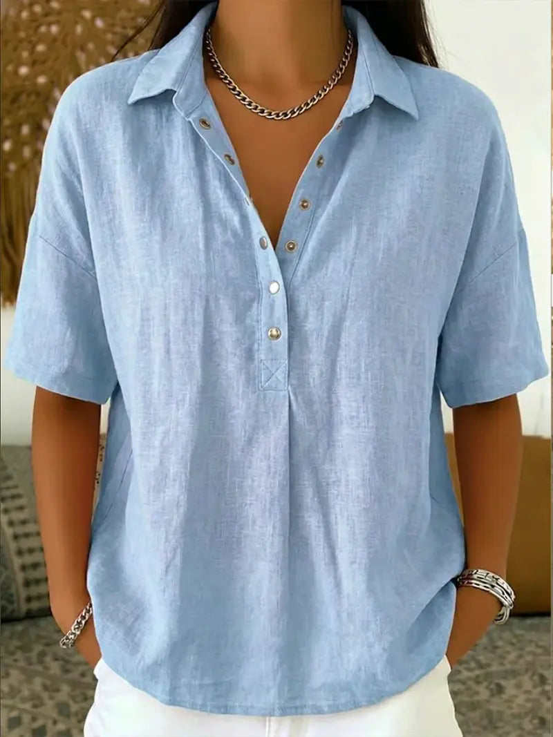 Aitana | Blusa con Cuello y Botones - Elena Duval