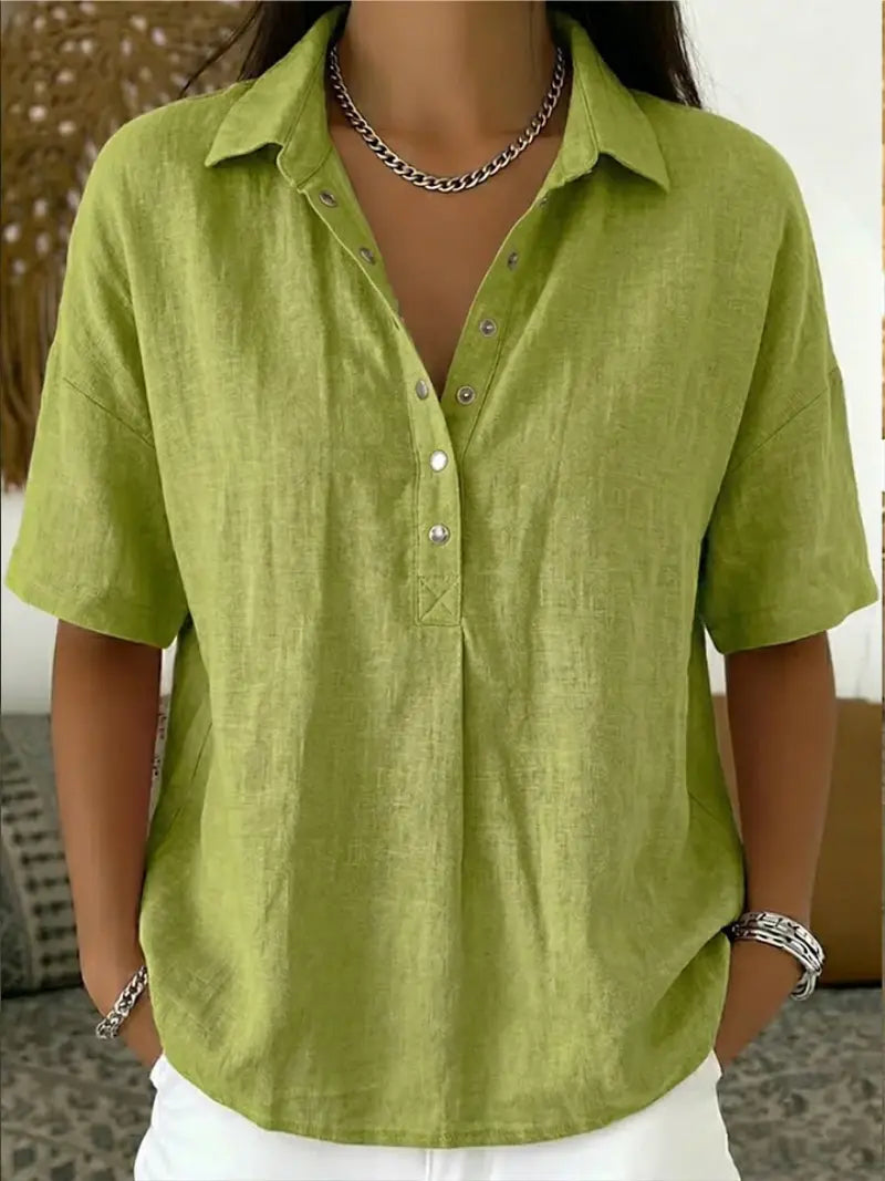 Aitana | Blusa con Cuello y Botones - Elena Duval