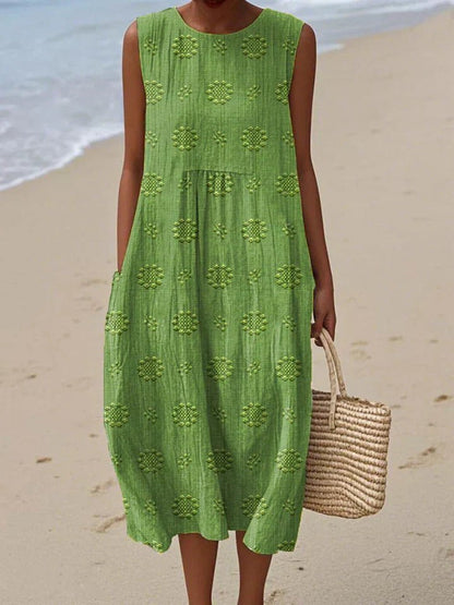 Alba | Vestido Midi Sin Mangas - Elena Duval