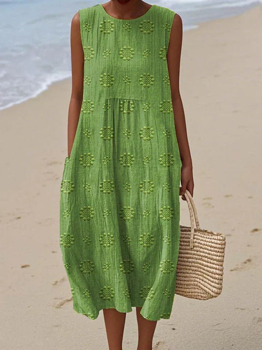 Alba | Vestido Midi Sin Mangas - Elena Duval