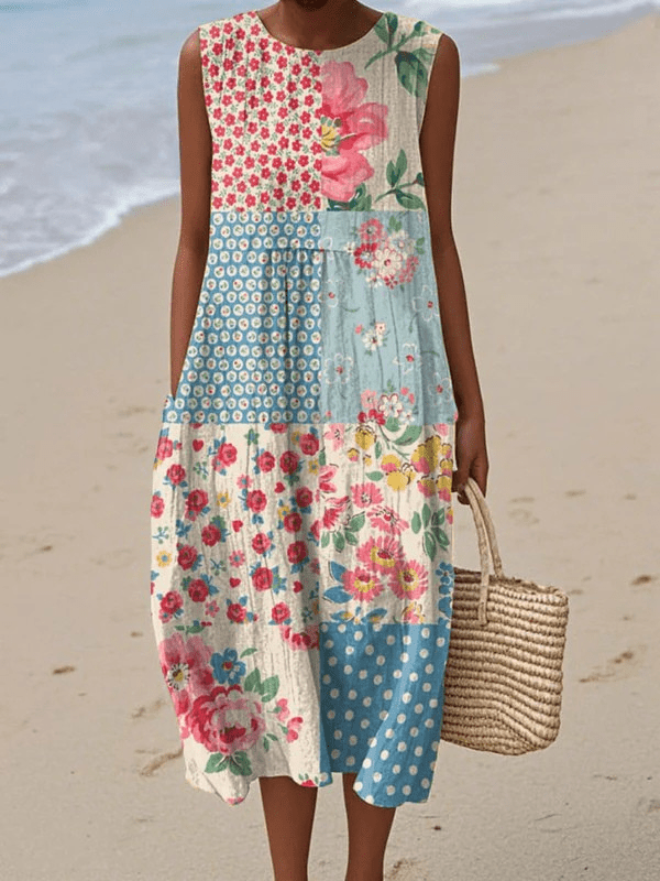 Anna | Vestido Midi Patchwork - Elena Duval