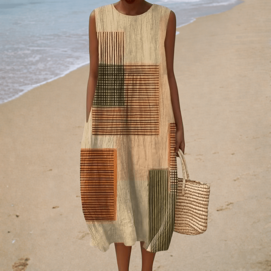 Aurélie | Vestido Midi Gráfico - Elena Duval
