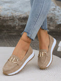 Azalea | Women's Gold Buckle Comfort Loafers