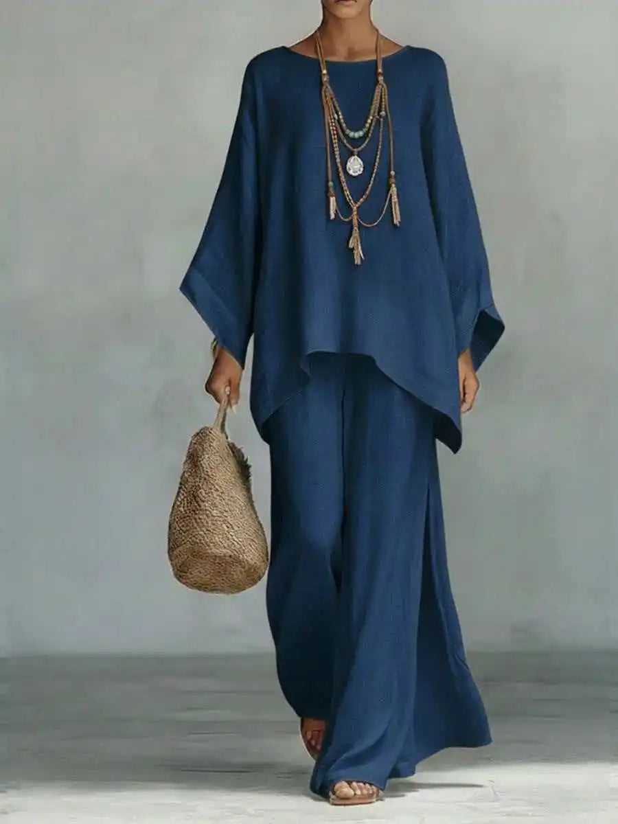 Beatrice | Women's Oversized Round Neck Wide Leg Set