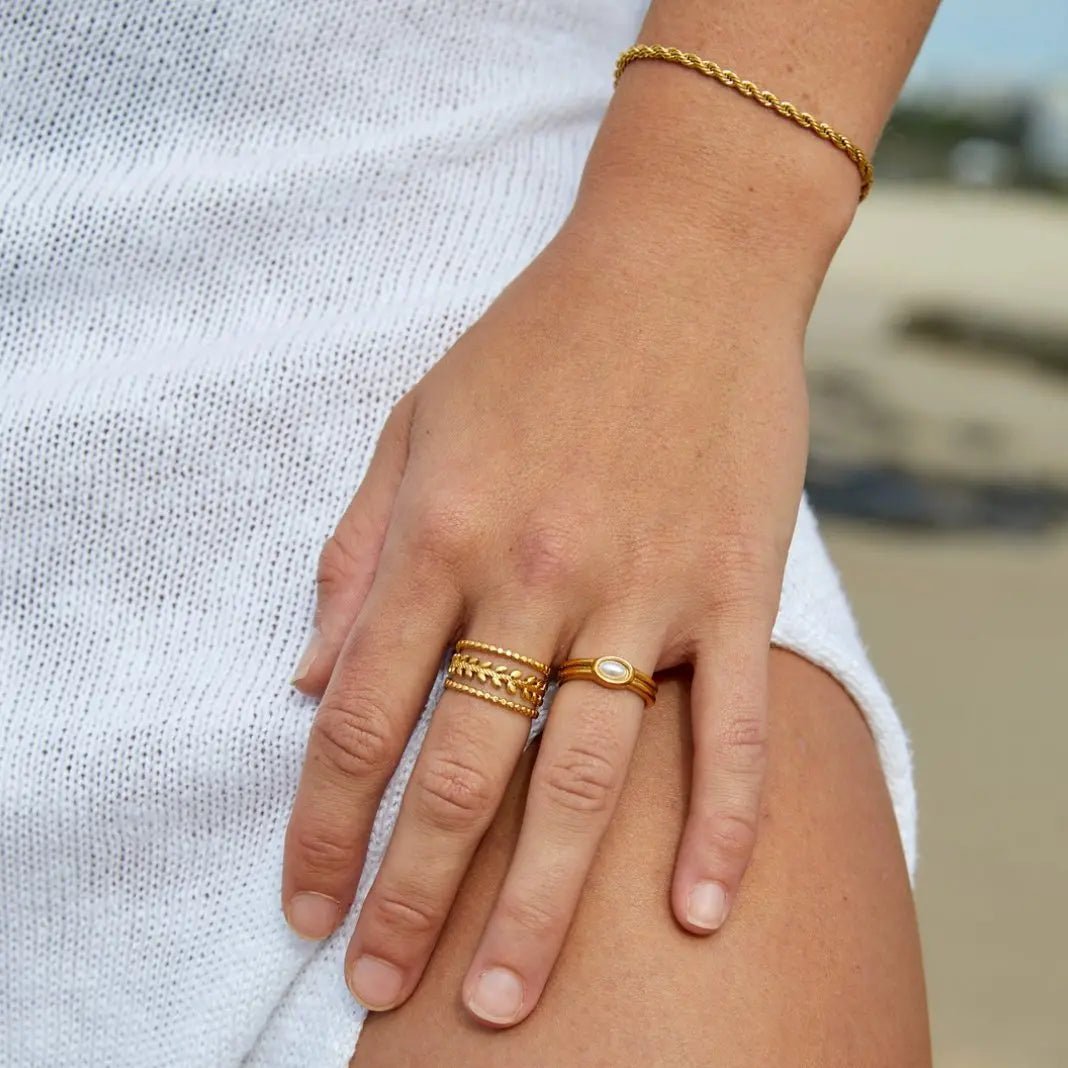 Bianca | Pulsera Dorada Trenzada - Elena Duval