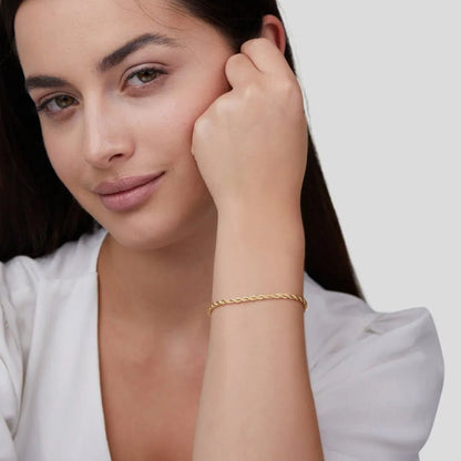 Bianca | Pulsera Dorada Trenzada - Elena Duval