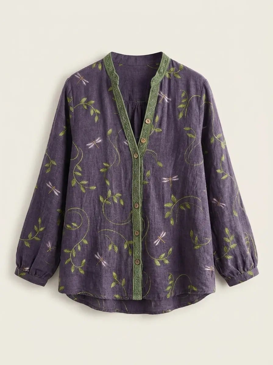 Brianna | Camisa Elegante Vintage con Estampado Floral - Elena Duval