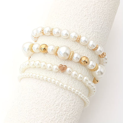 Set de 4 Pulseras de Perlas