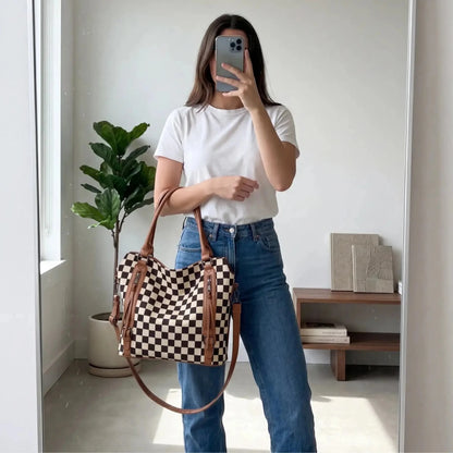 Camila | Bolso Hobo de Ajedrez - Elena Duval