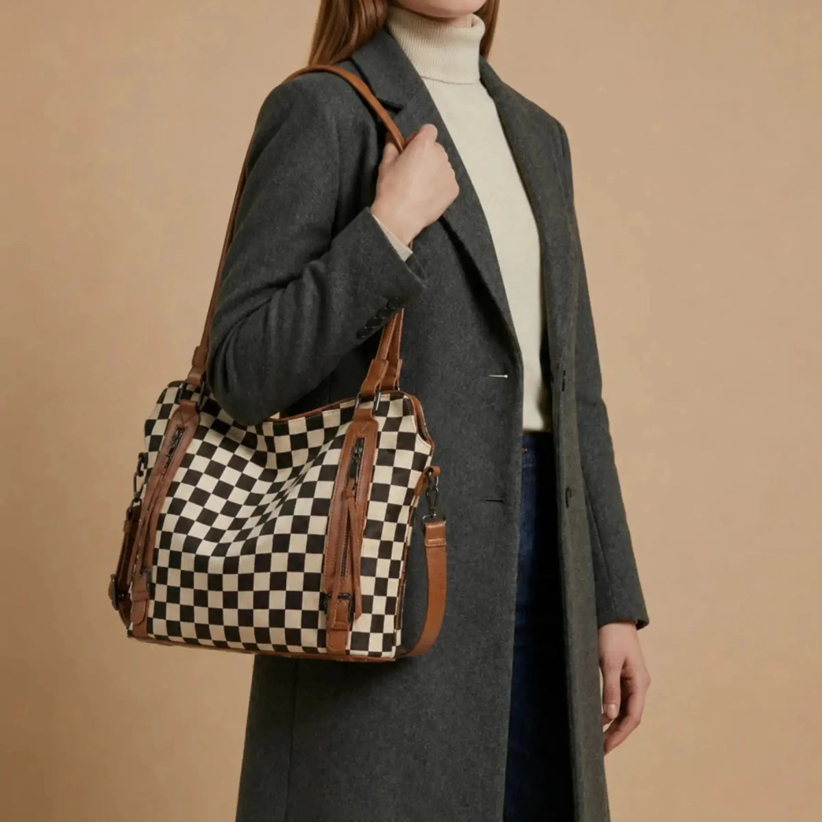 Camila | Bolso Hobo de Ajedrez - Elena Duval
