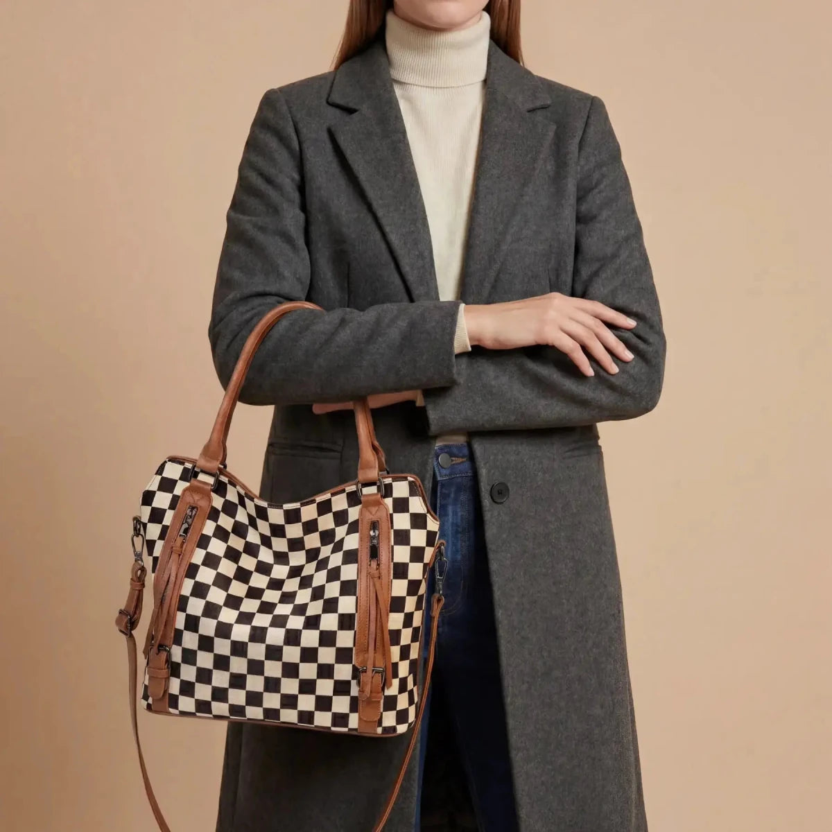 Camila | Bolso Hobo de Ajedrez - Elena Duval