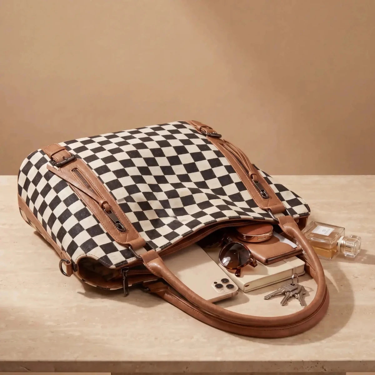 Camila | Bolso Hobo de Ajedrez - Elena Duval
