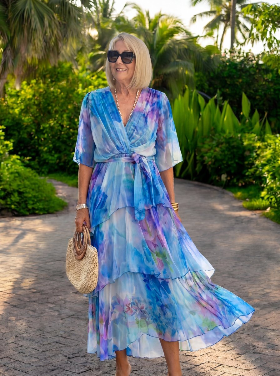 Casar | Elegante vestido de gasa - Elena Duval