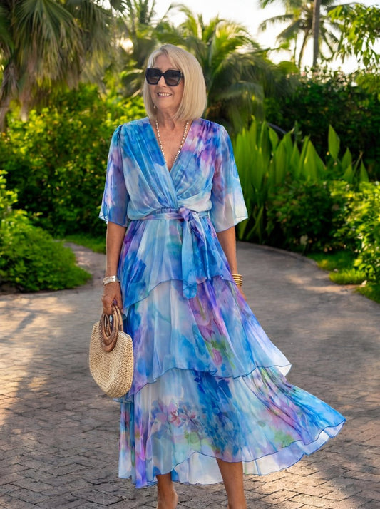 Casar | Elegante vestido de gasa - Elena Duval
