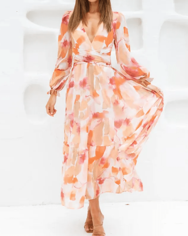 Celine | Vestido Femenino con Motivo Floral - Elena Duval