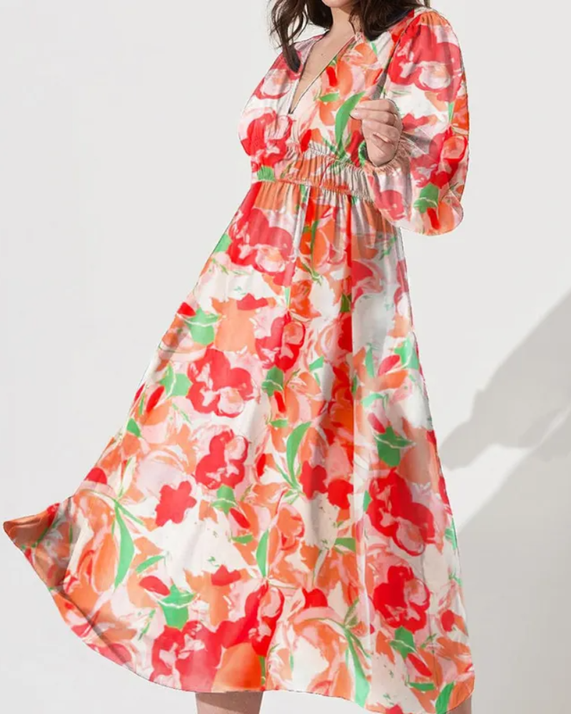 Celine | Vestido Femenino con Motivo Floral - Elena Duval