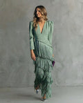 Chiara | Vestido Elegante con Mangas de Flecos - Elena Duval
