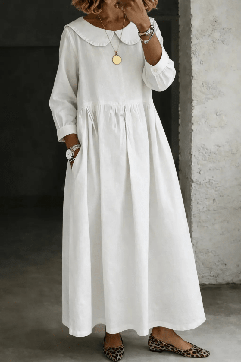 Clara | Vestido Vaquero con Cuello Bebé - Elena Duval
