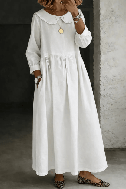 Clara | Vestido Vaquero con Cuello Bebé - Elena Duval