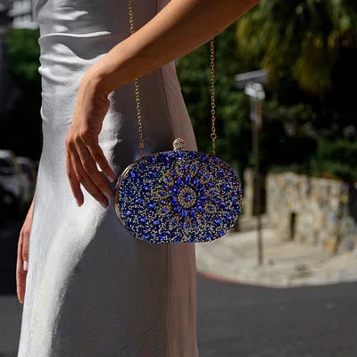Celeste | Bolso de Fiesta con Circonitas
