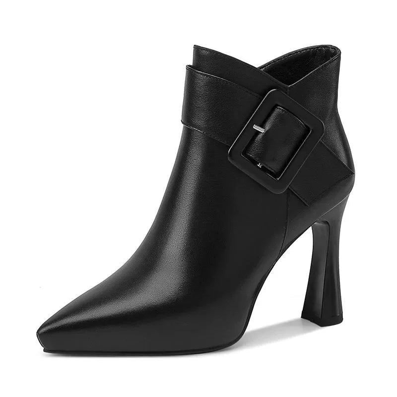 Constanza | Botines de Tacón Alto con Hebilla - Elena Duval
