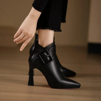 Constanza | Botines de Tacón Alto con Hebilla - Elena Duval