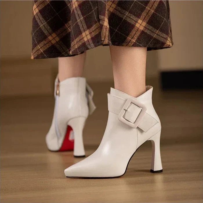 Constanza | Botines de Tacón Alto con Hebilla - Elena Duval