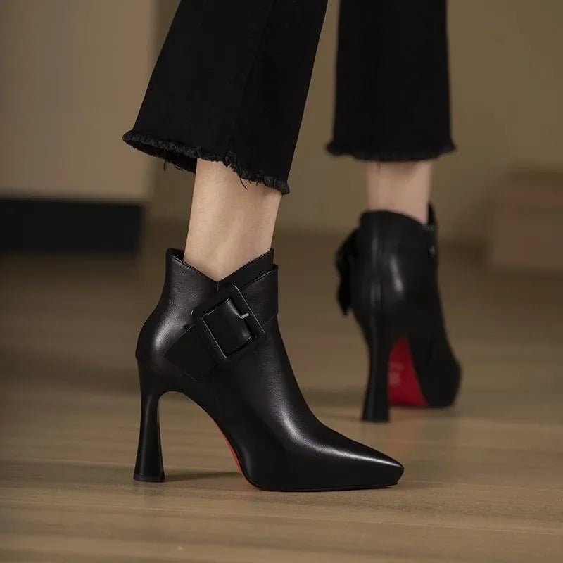 Constanza | Botines de Tacón Alto con Hebilla - Elena Duval