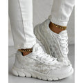 Cora | Women's White Platform Textured Sneakers