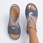 Gabriela | Sandalias Planas con Detalle Metálico