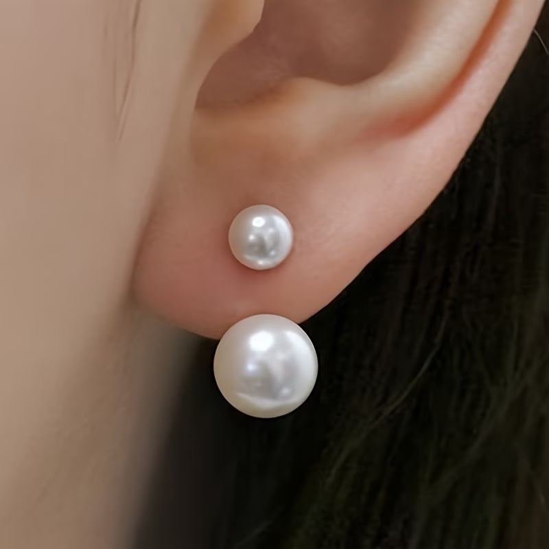 Pendientes Statement de Doble Perla