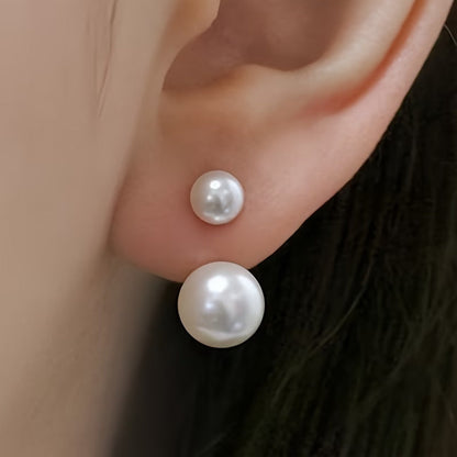Pendientes Statement de Doble Perla