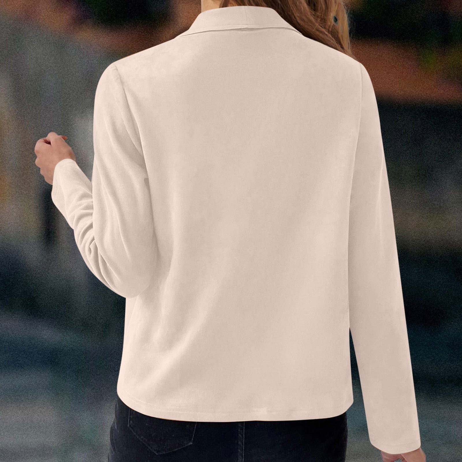 Darienne | Women's Waterfall Collar Open Front Cropped Jacket